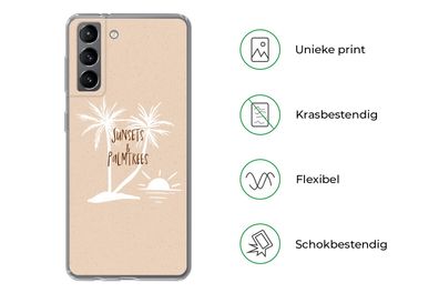 Hülle für Samsung Galaxy S21 - Sprichwörter - Zitate - Sonnenuntergänge &amp; Palmen