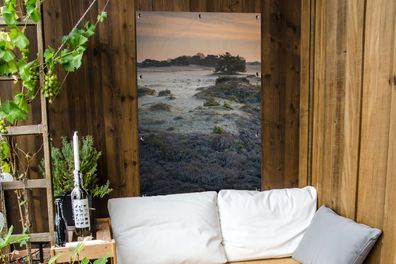Gartenposter - 80x120 cm - Gefrorene Heidelandschaft in den Niederlanden
