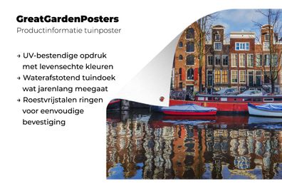 Gartenposter - 120x80 cm - Gracht in Amsterdam (Gr. 120x80 cm)