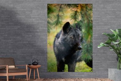 Gartenposter - 120x180 cm - Wolf - Makro - Blätter (Gr. 120x180 cm)