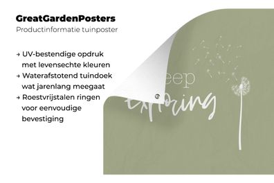 Gartenposter - 80x40 cm - Sprichwörter - Zitate - Weiter erforschen - Blumen
