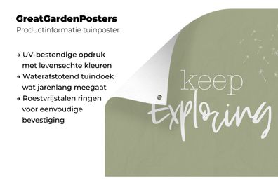 Gartenposter - 90x60 cm - Sprichwörter - Zitate - Auf Entdeckungsreise gehen - Reisen