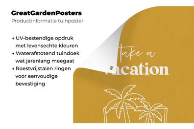 Gartenposter - 60x90 cm - Sprichwörter - Zitate - Urlaub machen (Gr. 60x90 cm)