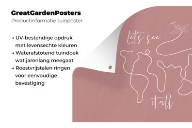Gartenposter - 180x120 cm - Sprichwörter - Zitate - Lass uns alles sehen - Flugzeug