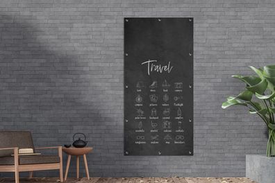 Gartenposter - 80x160 cm - Sprichwörter - Zitate - Reisen - Kompass - Natur
