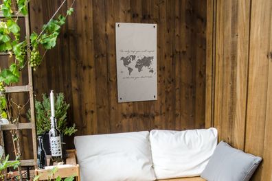 Gartenposter - 40x80 cm - Sprichwörter - Zitate - Die einzige Reise, die du bereuen w