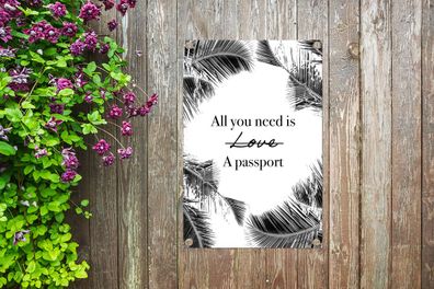 Gartenposter - 40x60 cm - Sprichwörter - Zitate - Alles, was du brauchst, ist ein Rei