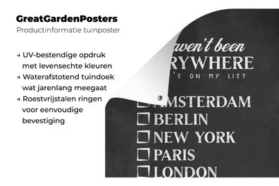 Gartenposter - 120x180 cm - Sprichwörter - Zitate - Ich war noch nicht überall, aber