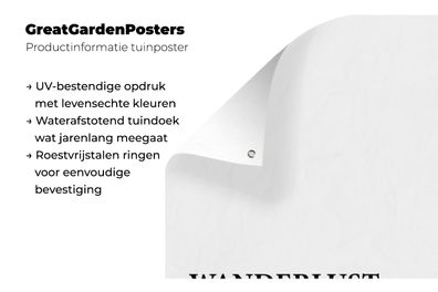 Gartenposter - 100x200 cm - Sprichwörter - Zitate - Eine starke Reiselust - Fernweh