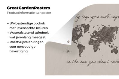 Gartenposter - 160x120 cm - Sprichwörter - Zitate - Die einzige Reise, die du bereuen