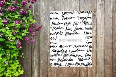 Gartenposter - 30x40 cm - Sprichwörter - Zitate - Sag ja zu neuen Abenteuern