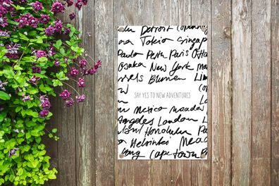 Gartenposter - 40x60 cm - Sprichwörter - Zitate - Sag ja zu neuen Abenteuern - London