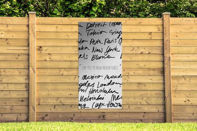 Gartenposter - 80x160 cm - Sprichwörter - Zitate - Sag ja zu neuen Abenteuern - Mexik