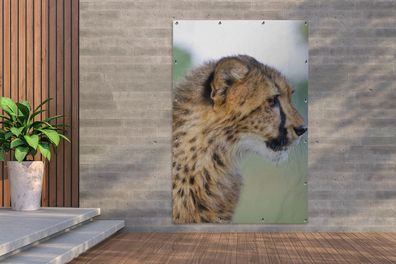 Gartenposter - 120x180 cm - Leopard - Kopf - Haar (Gr. 120x180 cm)