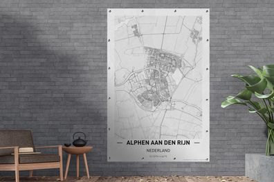Gartenposter - 120x180 cm - Stadtplan Die Niederlande Alphen aan de Rijn