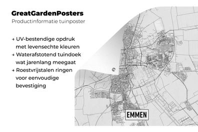 Gartenposter - 100x100 cm - Stadtplan Emmen (Gr. 100x100 cm)