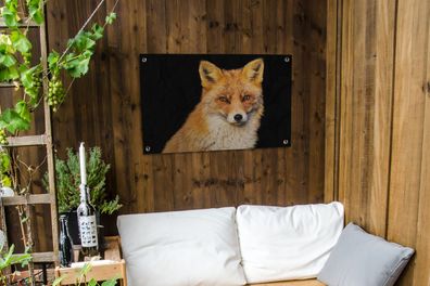 Gartenposter - 90x60 cm - Fuchs - Rot - Schwarz (Gr. 90x60 cm)