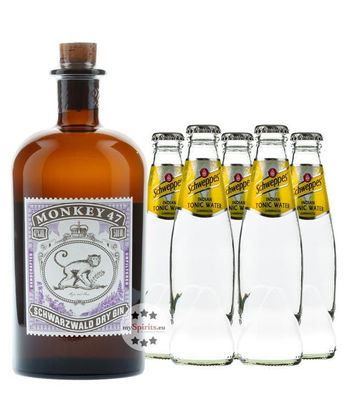 Monkey 47 Dry Gin & Schweppes Indian Tonic Set (47 % vol., 1,5 Liter) (47 % vol., hid