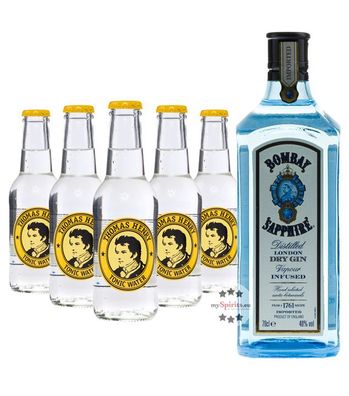 Bombay Sapphire Gin & Thomas Henry Tonic Set (40 % vol., 2,0 Liter) (40 % vol., hide)