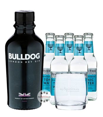 Bulldog Gin & Fever-Tree Tonic Set + Glas (40 % vol., 1,7 Liter) (40 % vol., hide)