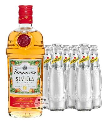 Tanqueray Flor de Sevilla Gin & Schweppes Dry Tonic Set (41,3 % Vol., 1,9 Liter) (41,