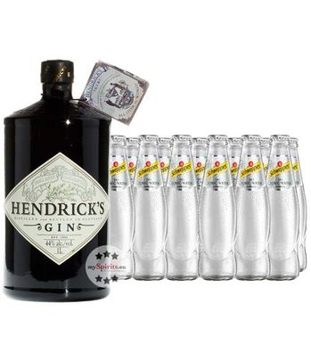 Hendrick?s Gin & 12 Schweppes Dry Tonic Water (44 % Vol., 3,4 Liter) (44 % Vol., hide