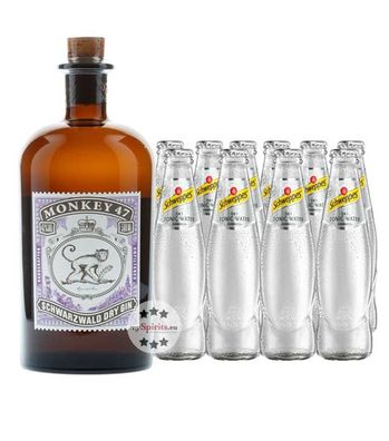 Monkey 47 Dry Gin & 10 x Schweppes Dry Tonic Set (47 % Vol., 2,5 Liter) (47 % Vol., h