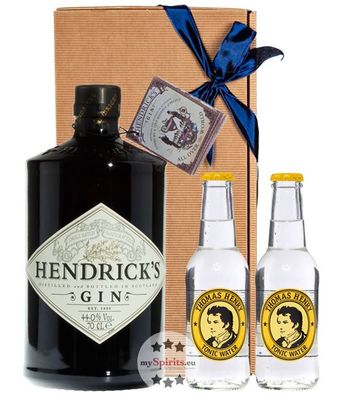 Hendrick?s Gin Tonic Geschenk-Set mit 2 x Thomas Henry Indian Tonic Water (44 % Vol.,