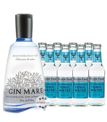 Gin Mare & 8 x Fever-Tree Mediterranean Tonic Water (42,7 % Vol., 2,3 Liter) (42,7 %