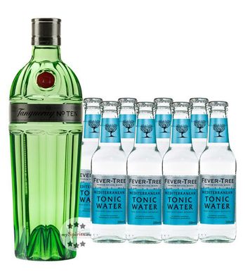 Tanqueray No. Ten Gin & 8 x Fever-Tree Mediterranean Tonic Water (47,3 % Vol., 2,3 Li