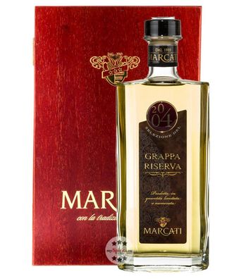 Marcati Grappa Riserva Jahrgang 2004 in Holzkiste (40 % vol., 0,5 Liter) (40 % vol.,
