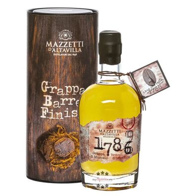 Mazzetti 1786 Grappa di Moscato Vermouth di Torino Finish (43 % Vol., 0,5 Liter) (43