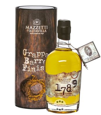 Mazzetti 1789 Grappa di Barolo Bourbon Finish (43 % Vol., 0,5 Liter) (43 % Vol., hide