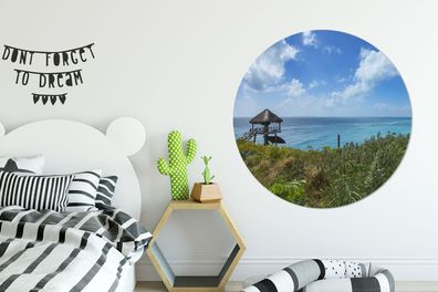 Runde Wandbilder - 120x120 cm - Küste von Isla Mujeres, Nordamerika (Gr. 120x120 cm)