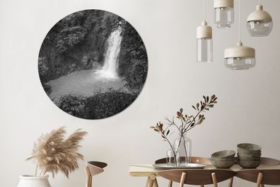 Runde Wandbilder - 140x140 cm - Türkisfarbenen Wasserfall im Regenwald von Costa Rica