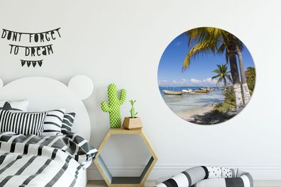 Runde Wandbilder - 90x90 cm - Strand von Isla Mujeres (Gr. 90x90 cm)