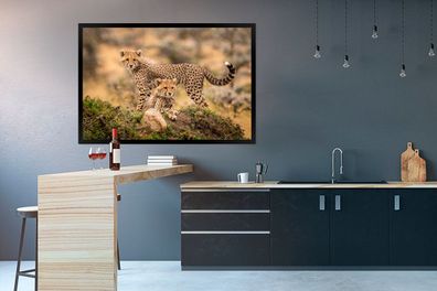 Poster - 120x80 cm - Leopard - Jungtier - Natur (Gr. 120x80 cm)