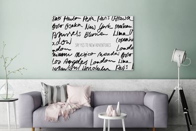 Leinwandbilder - 120x80 cm - Sprichwörter - Zitate - Sag ja zu neuen Abenteuern - Mex