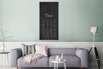 Glasbilder - 80x160 cm - Sprichwörter - Zitate - Reisen - Kompass - Natur