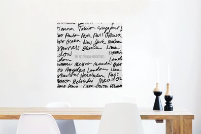 Glasbilder - 50x50 cm - Sprichwörter - Zitate - Sag ja zu neuen Abenteuern - New York