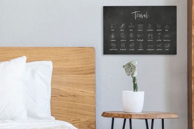 Leinwandbilder - 30x20 cm - Sprichwörter - Zitate - Reisen - Schnorcheln - Karte