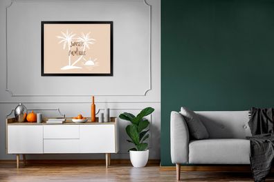 Poster - 80x60 cm - Sprichwörter - Zitate - Sonnenuntergänge &amp; Palmen - Palmen