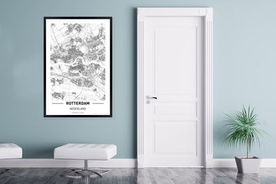 Poster - 80x120 cm - Stadtplan Rotterdam (Gr. 80x120 cm)