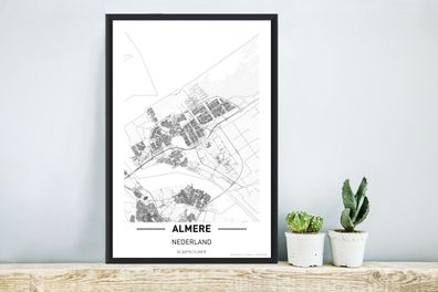 Poster - 40x60 cm - Stadtplan Almere (Gr. 40x60 cm)