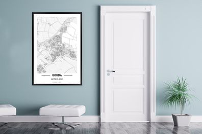 Poster - 80x120 cm - Stadtplan von Gouda (Gr. 80x120 cm)