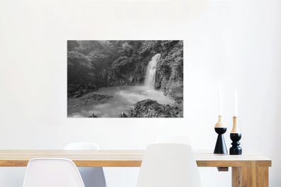 Glasbilder - 90x60 cm - Rio Celeste Wasserfall am Tenoria Vulkan in Costa Rica in sch
