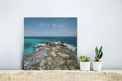 Glasbilder - 20x20 cm - Isla Mujeres mit Meerblick (Gr. 20x20 cm)