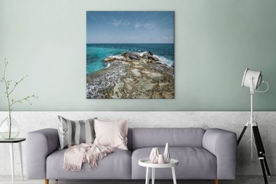Leinwandbilder - 90x90 cm - Isla Mujeres mit Meerblick (Gr. 90x90 cm)