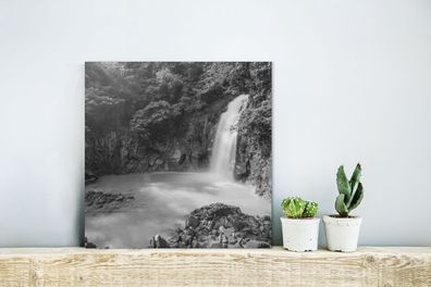 Glasbilder - 20x20 cm - Rio Celeste Wasserfall am Tenoria Vulkan in Costa Rica in sch