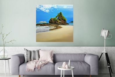 Glasbilder - 90x90 cm - Paradies am Strand von Costa Rica (Gr. 90x90 cm)